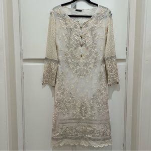 Baroque White Pakistani Outfit 2 Piece - shirt & pants